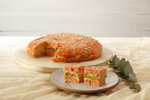 PÃO DE LEGUMES c/ abobrinha, hortelã e homus